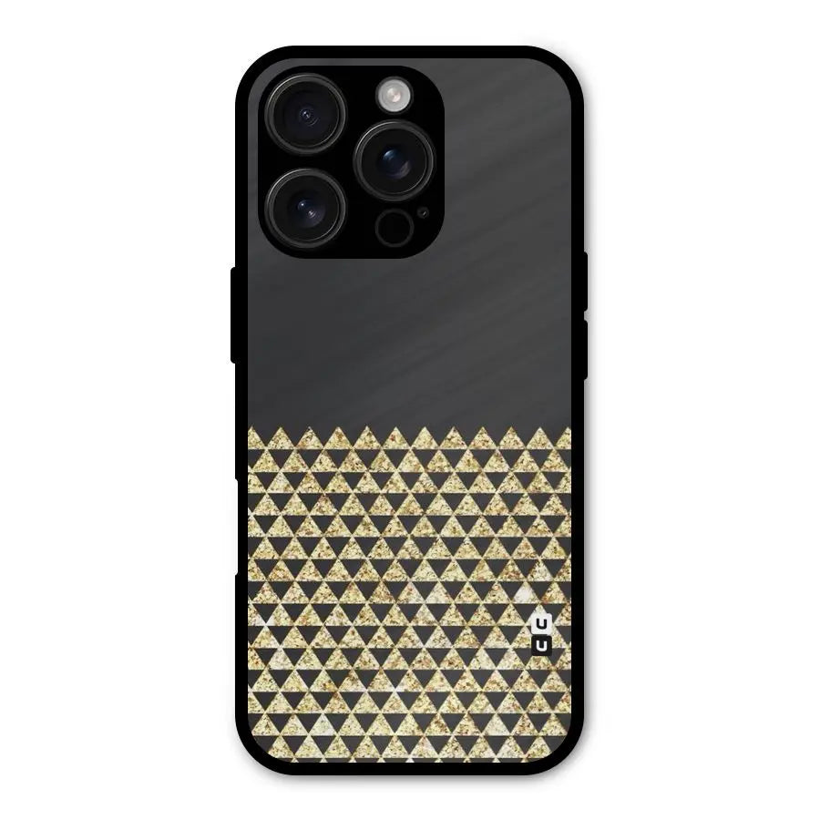 Dark Grey Golden Triangles Shockproof Hybrid Protection (Metal + TPU) Back Case Cover CoversCart