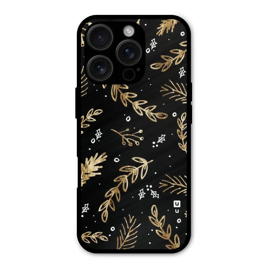 Gold Palm Leaves Shockproof Hybrid Protection (Metal + TPU) Back Case Cover CoversCart