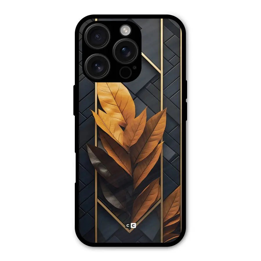 Golden Leaf Pattern Shockproof Hybrid Protection (Metal + TPU) Back Case Cover CoversCart