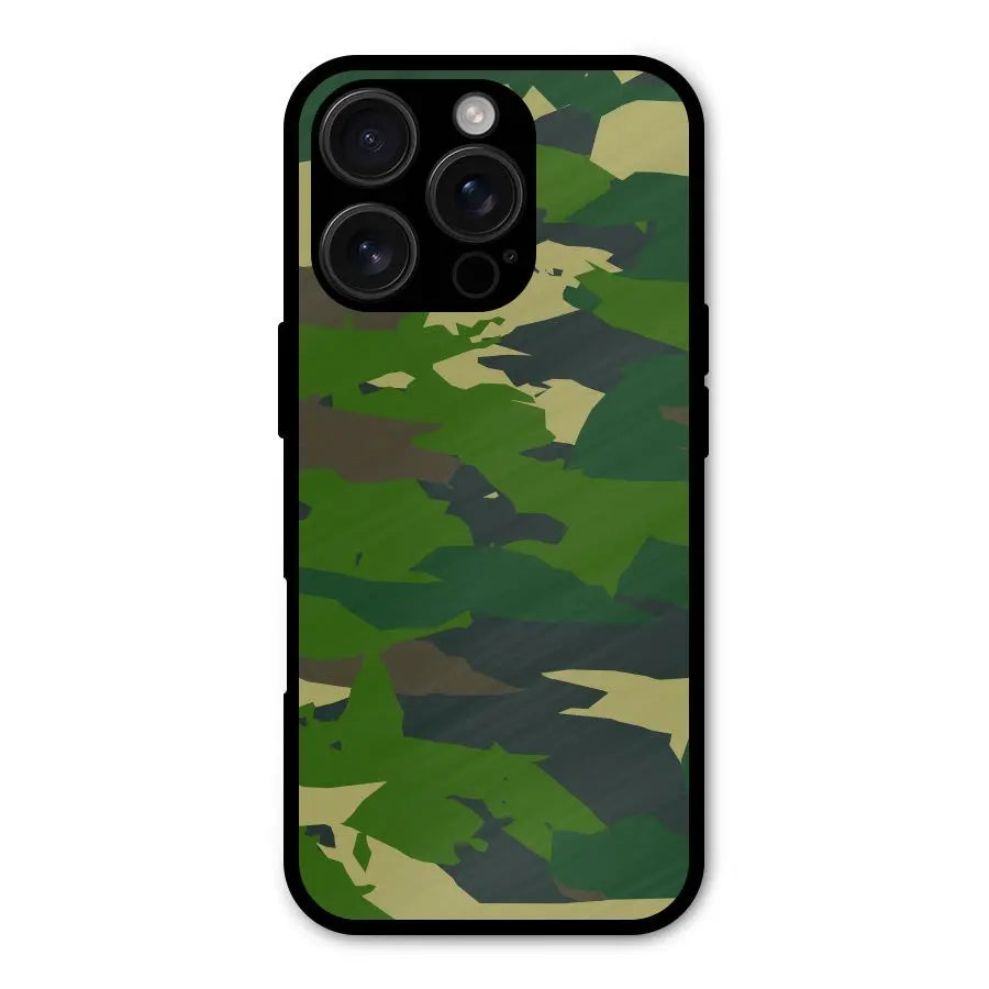Green Camouflage Army Shockproof Hybrid Protection (Metal + TPU) Back Case Cover CoversCart