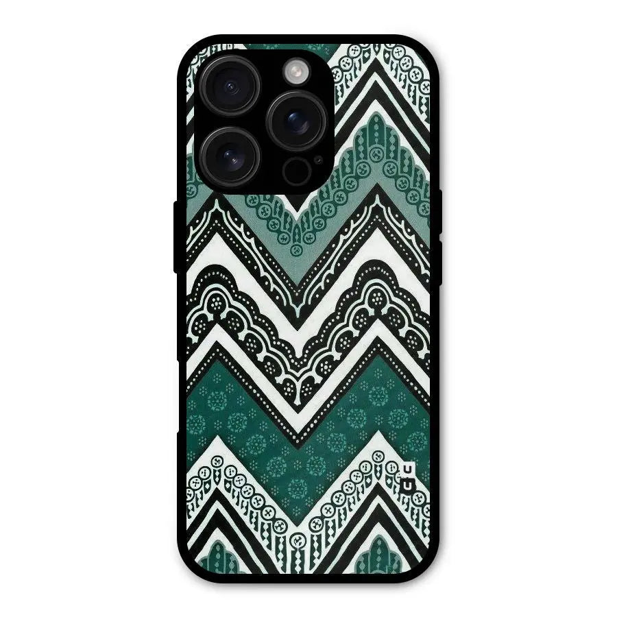 Green Chevron Shockproof Hybrid Protection (Metal + TPU) Back Case Cover CoversCart