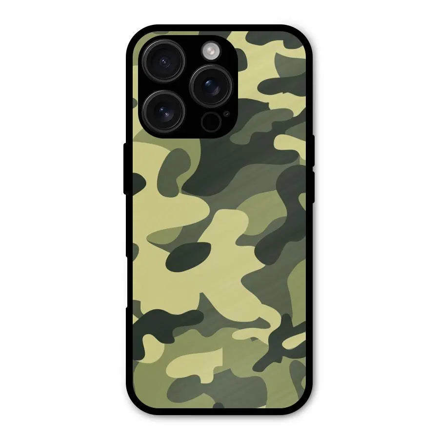 Green Military Pattern Shockproof Hybrid Protection (Metal + TPU) Back Case Cover CoversCart