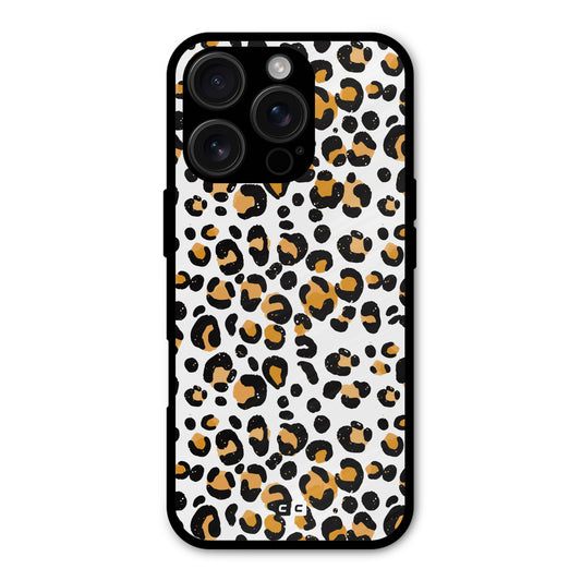 Leopard Pattern Print Shockproof Hybrid Protection (Metal + TPU) Back Case Cover