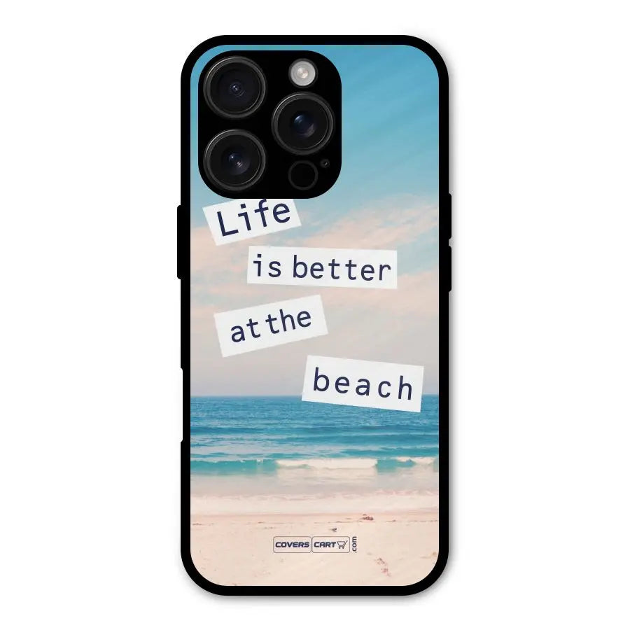 Life is better at the Beach Shockproof Hybrid Protection (Metal + TPU) Back Case Cover CoversCart