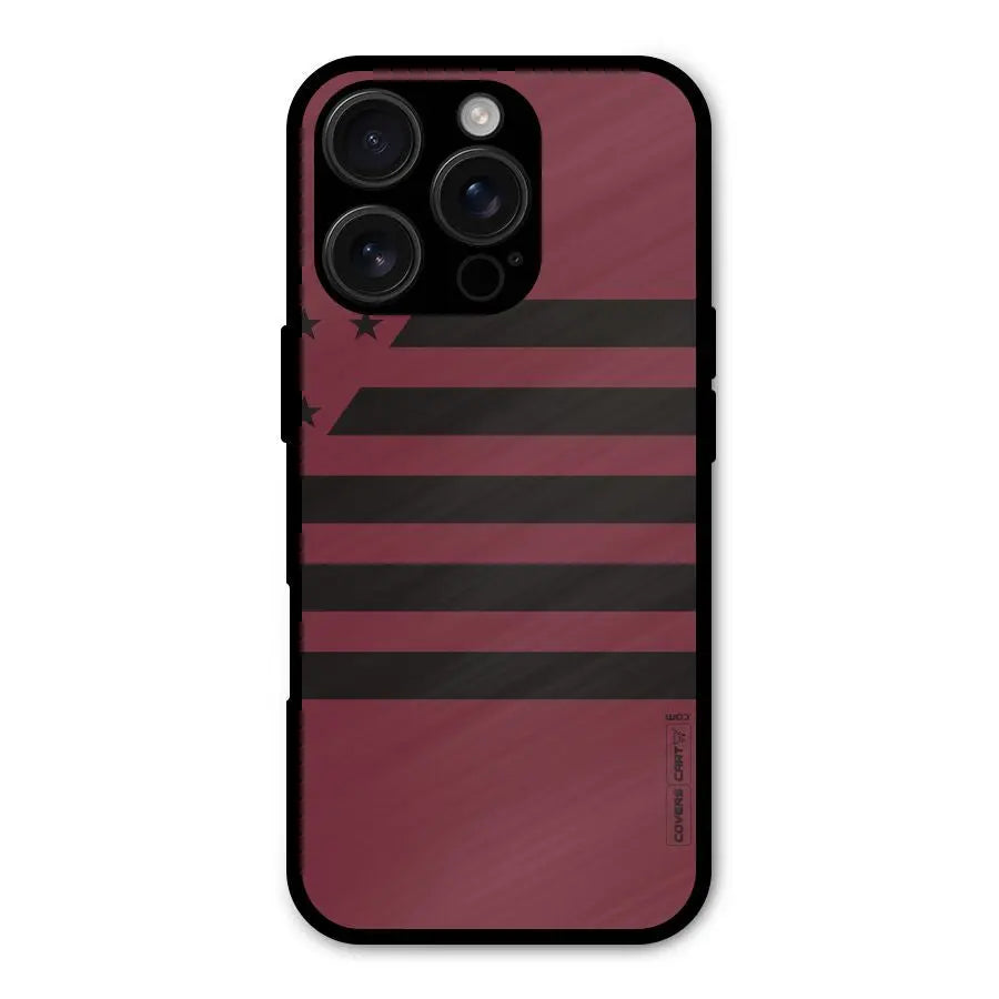 Maroon Star Striped Shockproof Hybrid Protection (Metal + TPU) Back Case Cover CoversCart