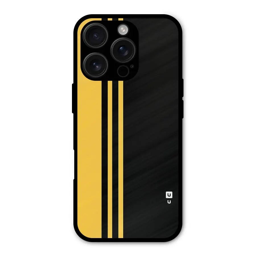 Minimal Yellow and Black Design Shockproof Hybrid Protection (Metal + TPU) Back Case Cover CoversCart