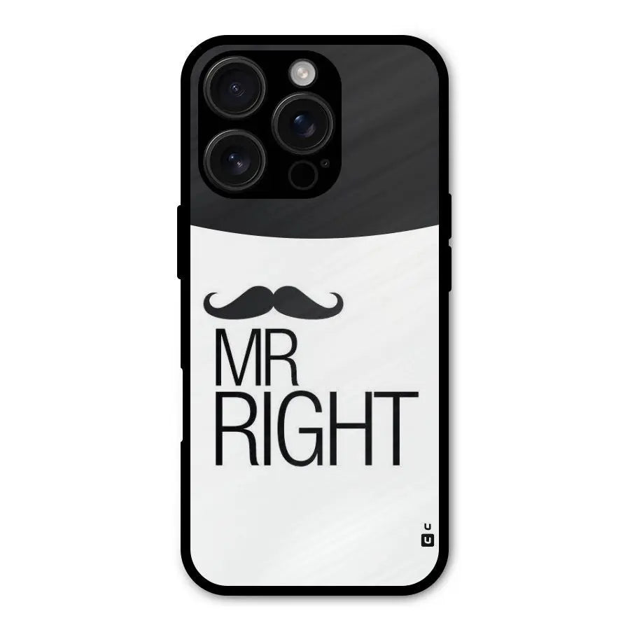 Mr. Right Moustache Shockproof Hybrid Protection (Metal + TPU) Back Case Cover CoversCart