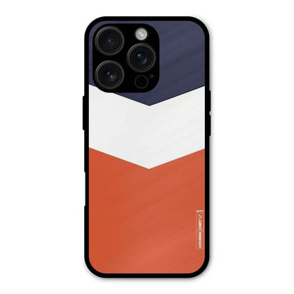 Navy Blue White Orange Arrow Shockproof Hybrid Protection (Metal + TPU) Back Case Cover CoversCart