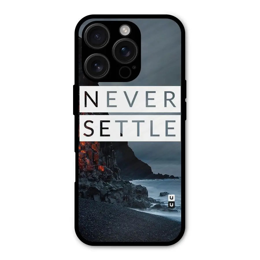 Never Settle Dark Beach Shockproof Hybrid Protection (Metal + TPU) Back Case Cover CoversCart