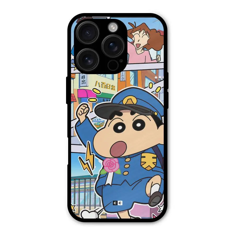 Officer Shinchan Shockproof Hybrid Protection (Metal + TPU) Back Case Cover CoversCart