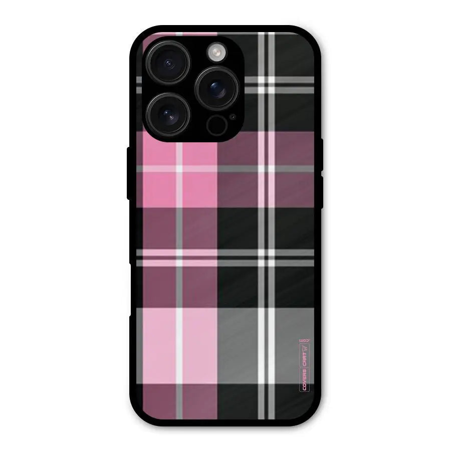 Pink Black Check Shockproof Hybrid Protection (Metal + TPU) Back Case Cover CoversCart