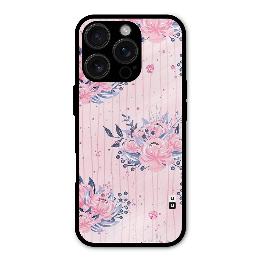 Pink Floral and Stripes Shockproof Hybrid Protection (Metal + TPU) Back Case Cover