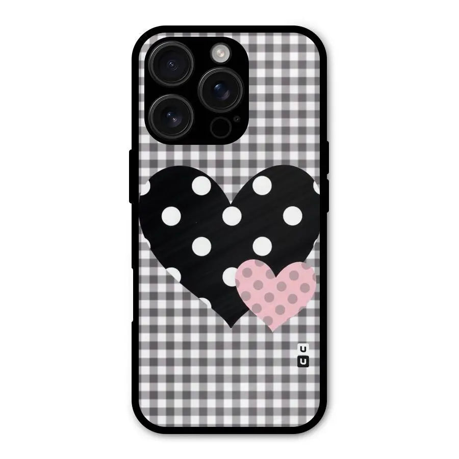 Polka Check Hearts Shockproof Hybrid Protection (Metal + TPU) Back Case Cover CoversCart