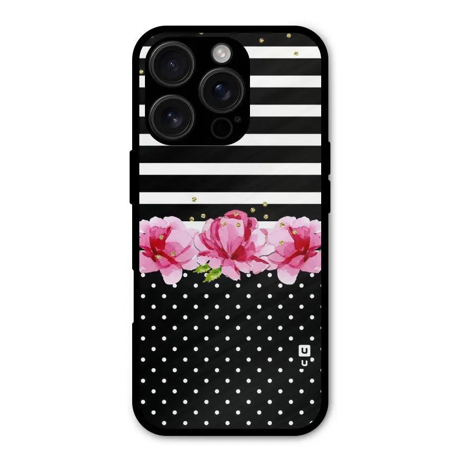 Polka Floral Stripes Shockproof Hybrid Protection (Metal + TPU) Back Case Cover CoversCart