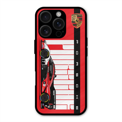 Porsche Race Car Artwork Shockproof Hybrid Protection (Metal + TPU) Back Case Cover