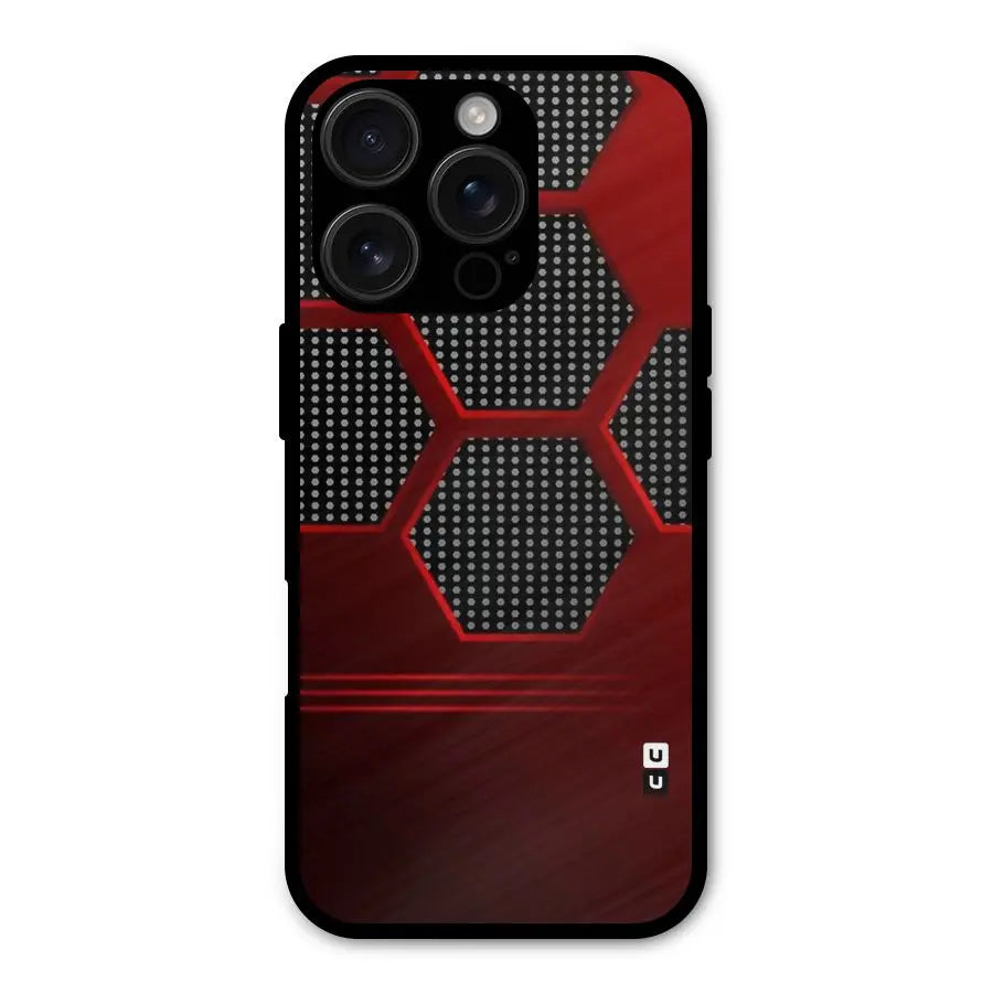 Red Black Hexagons Shockproof Hybrid Protection (Metal + TPU) Back Case Cover CoversCart