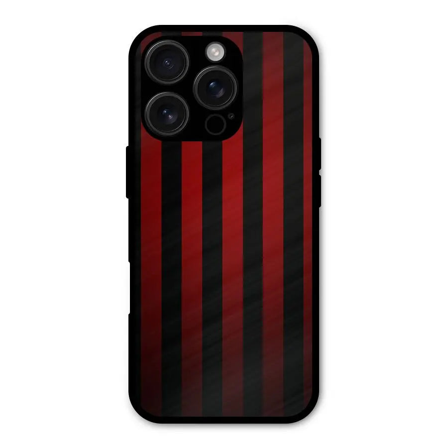 Red Black Stripes Shockproof Hybrid Protection (Metal + TPU) Back Case Cover CoversCart