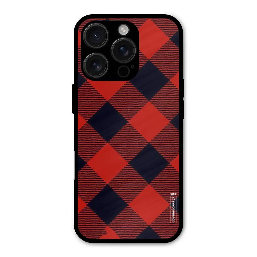 Red Diagonal Check Shockproof Hybrid Protection (Metal + TPU) Back Case Cover CoversCart