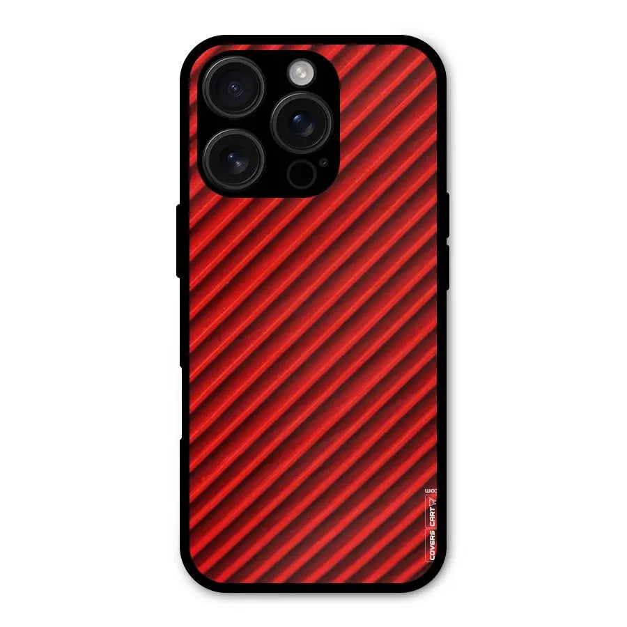 Red Rugged Stripes Shockproof Hybrid Protection (Metal + TPU) Back Case Cover CoversCart