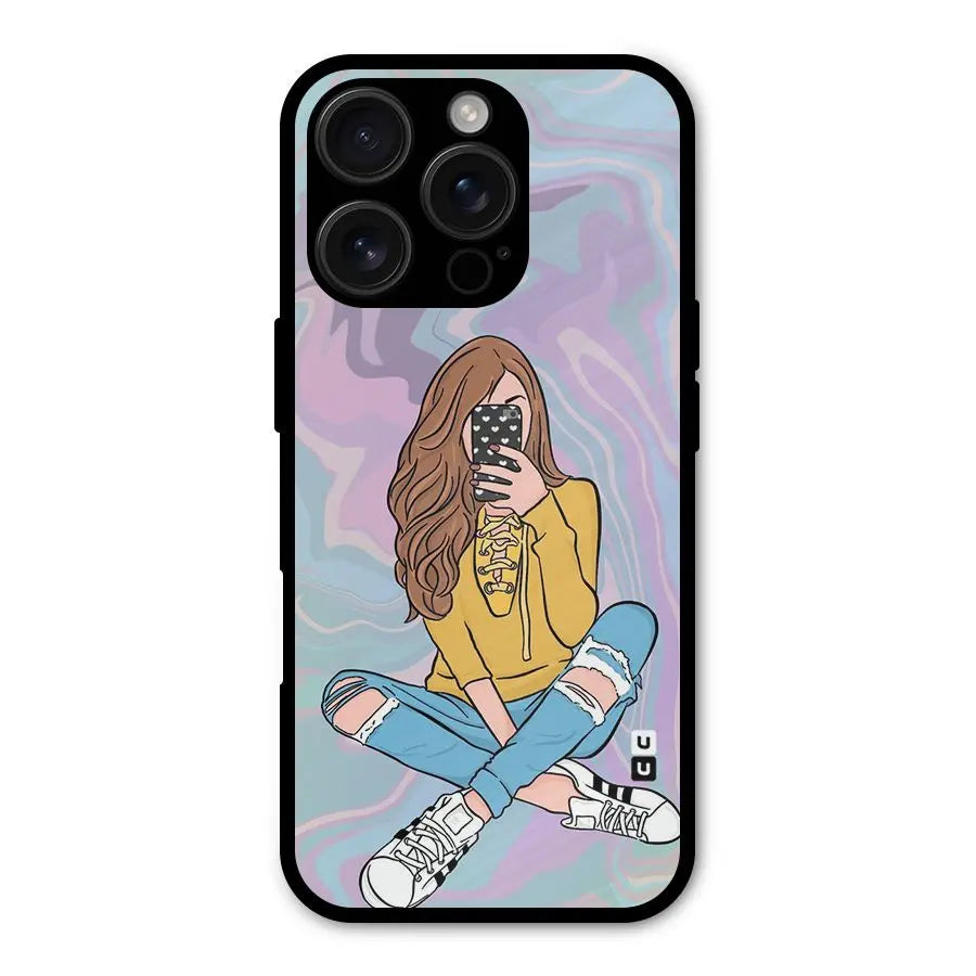 Selfie Girl Illustration Shockproof Hybrid Protection (Metal + TPU) Back Case Cover CoversCart