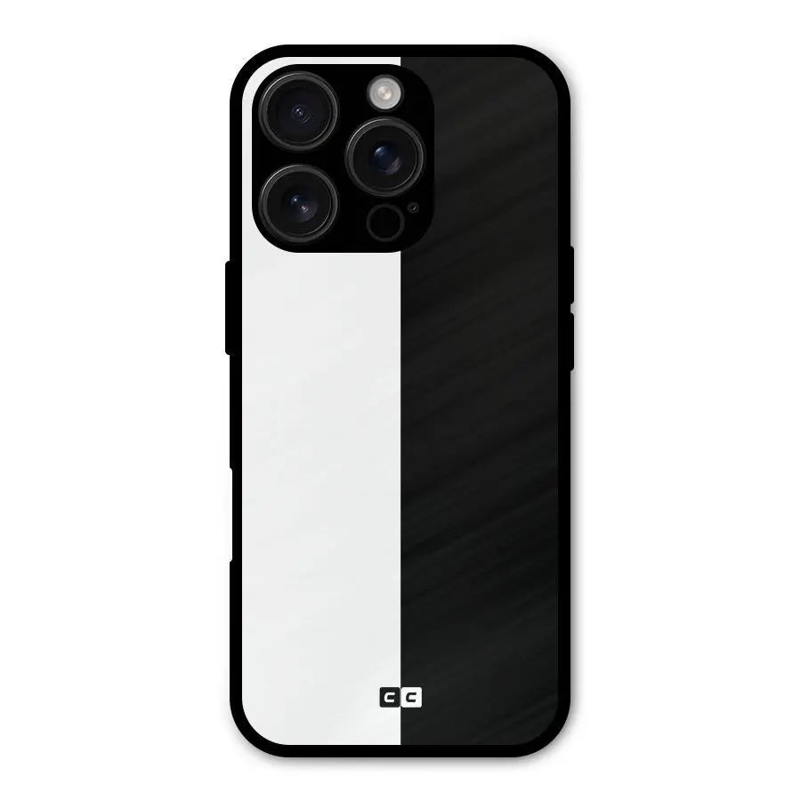Simple Black White Shockproof Hybrid Protection (Metal + TPU) Back Case Cover CoversCart