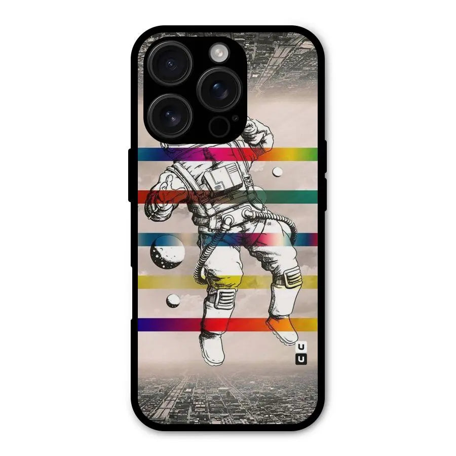 Spaceman Rainbow Stripes Shockproof Hybrid Protection (Metal + TPU) Back Case Cover CoversCart