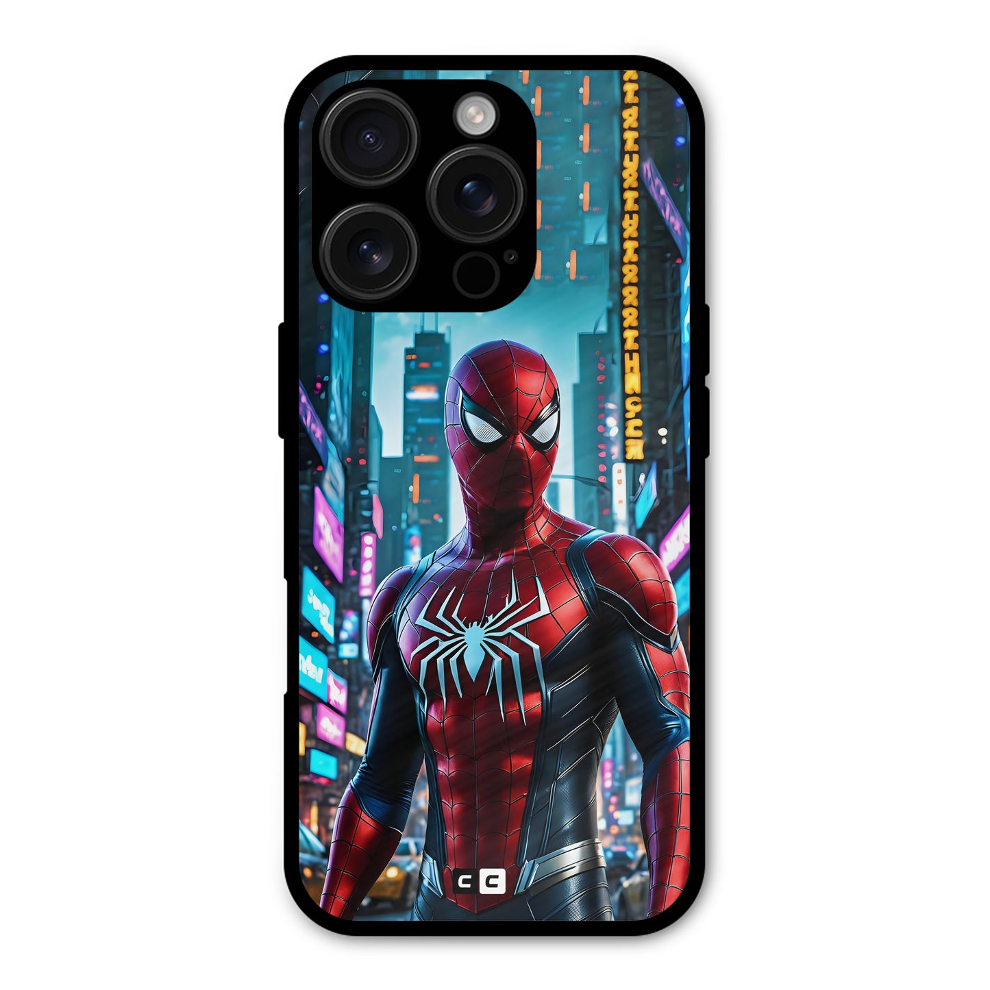 Spider Man Neon Sentinel Shockproof Hybrid Protection (Metal + TPU) Back Case Cover