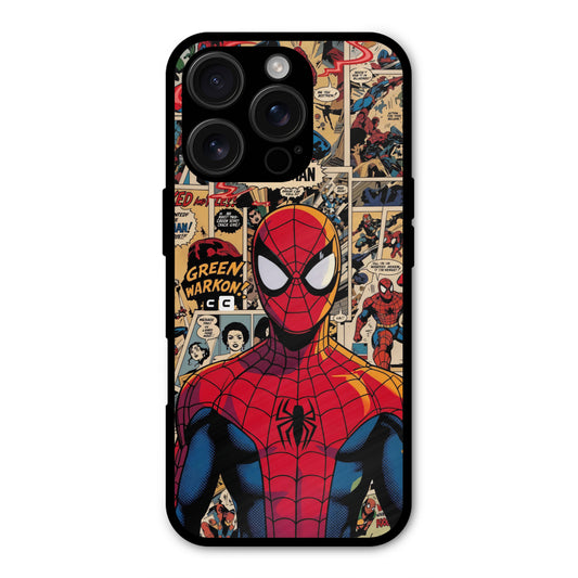 Spider Man Retro Comics Shockproof Hybrid Protection (Metal + TPU) Back Case Cover