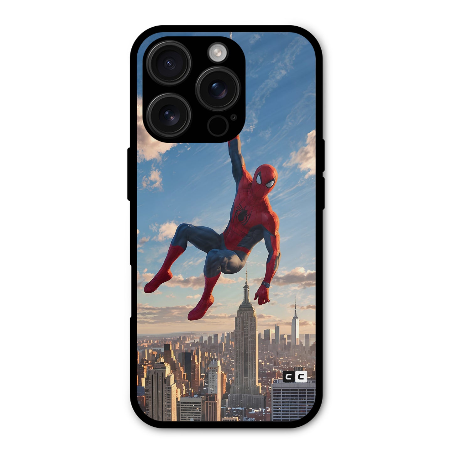 Spider Man Skyline Swing Shockproof Hybrid Protection (Metal + TPU) Back Case Cover