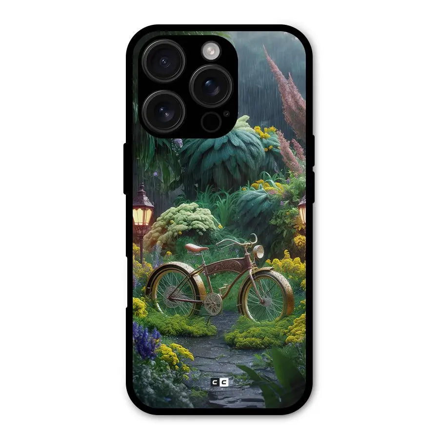 Vintage Cycle In Garden Shockproof Hybrid Protection (Metal + TPU) Back Case Cover CoversCart