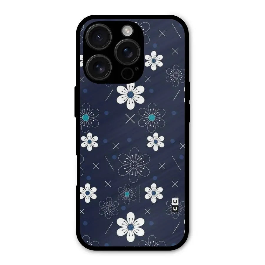 White Floral Shapes Shockproof Hybrid Protection (Metal + TPU) Back Case Cover CoversCart