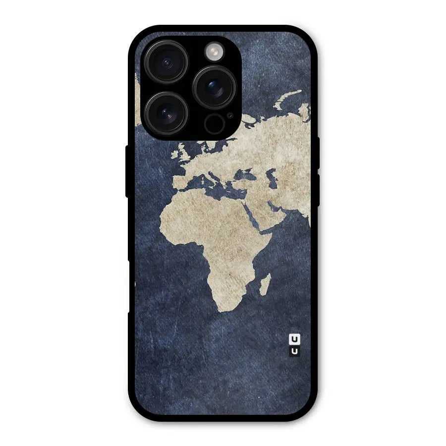 World Map Blue Gold Shockproof Hybrid Protection (Metal + TPU) Back Case Cover CoversCart
