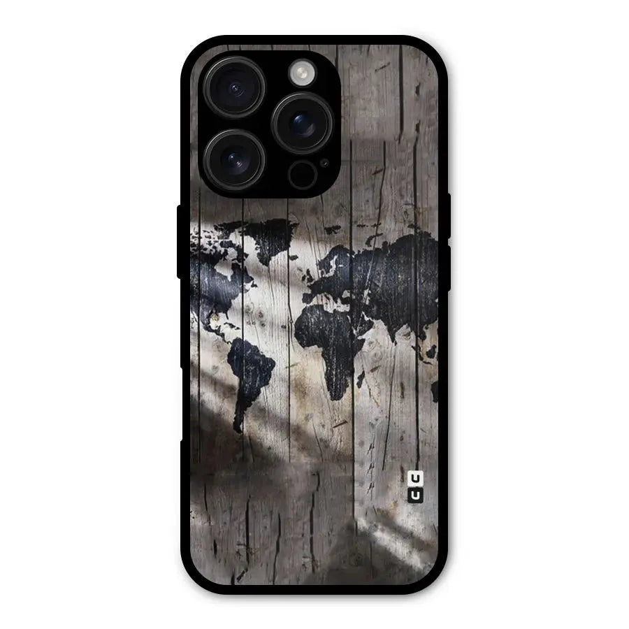 World Map Wood Design Shockproof Hybrid Protection (Metal + TPU) Back Case Cover CoversCart