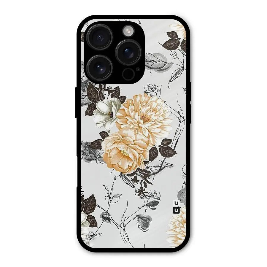 Yellow Floral Shockproof Hybrid Protection (Metal + TPU) Back Case Cover CoversCart
