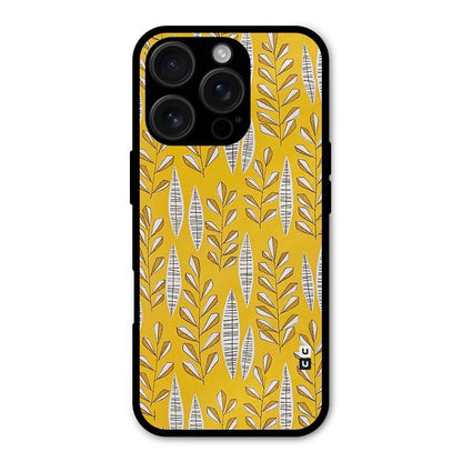 Yellow Leaf Pattern Shockproof Hybrid Protection (Metal + TPU) Back Case Cover CoversCart