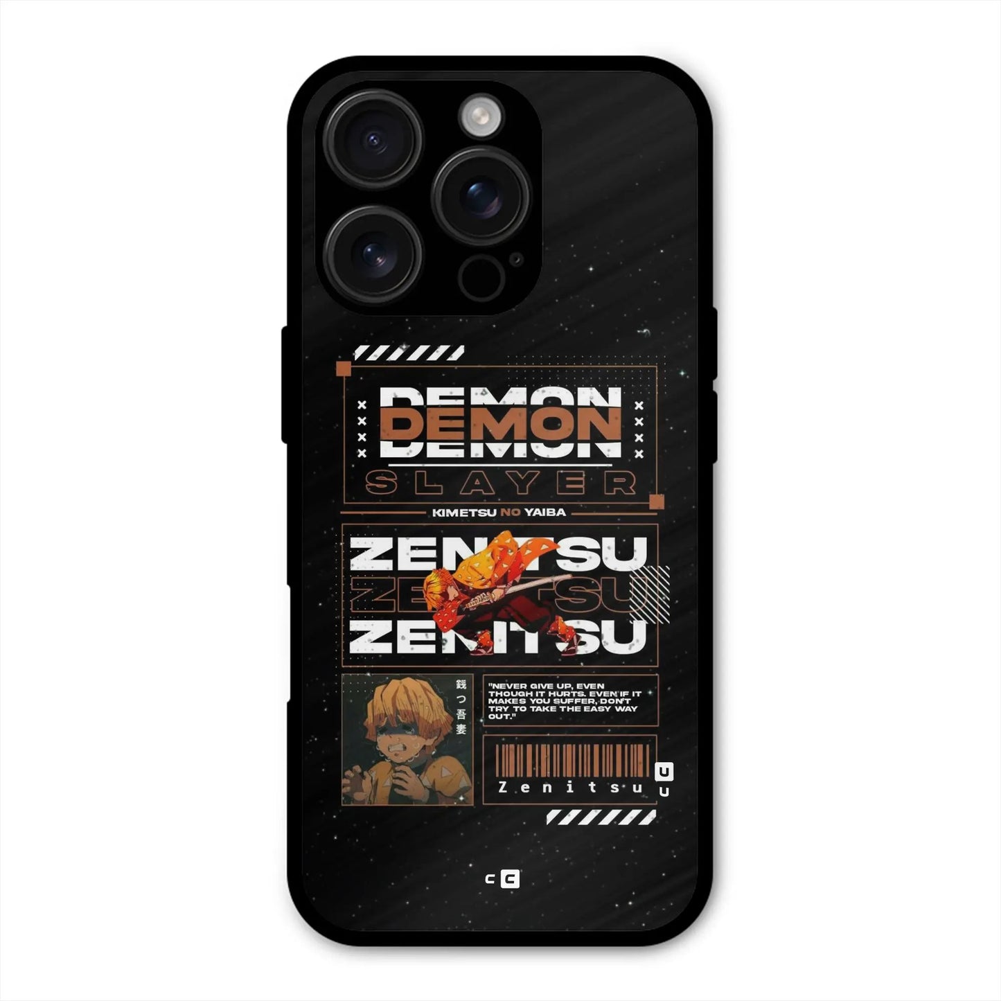 Zenitsu Typo Shockproof Hybrid Protection (Metal + TPU) Back Case Cover