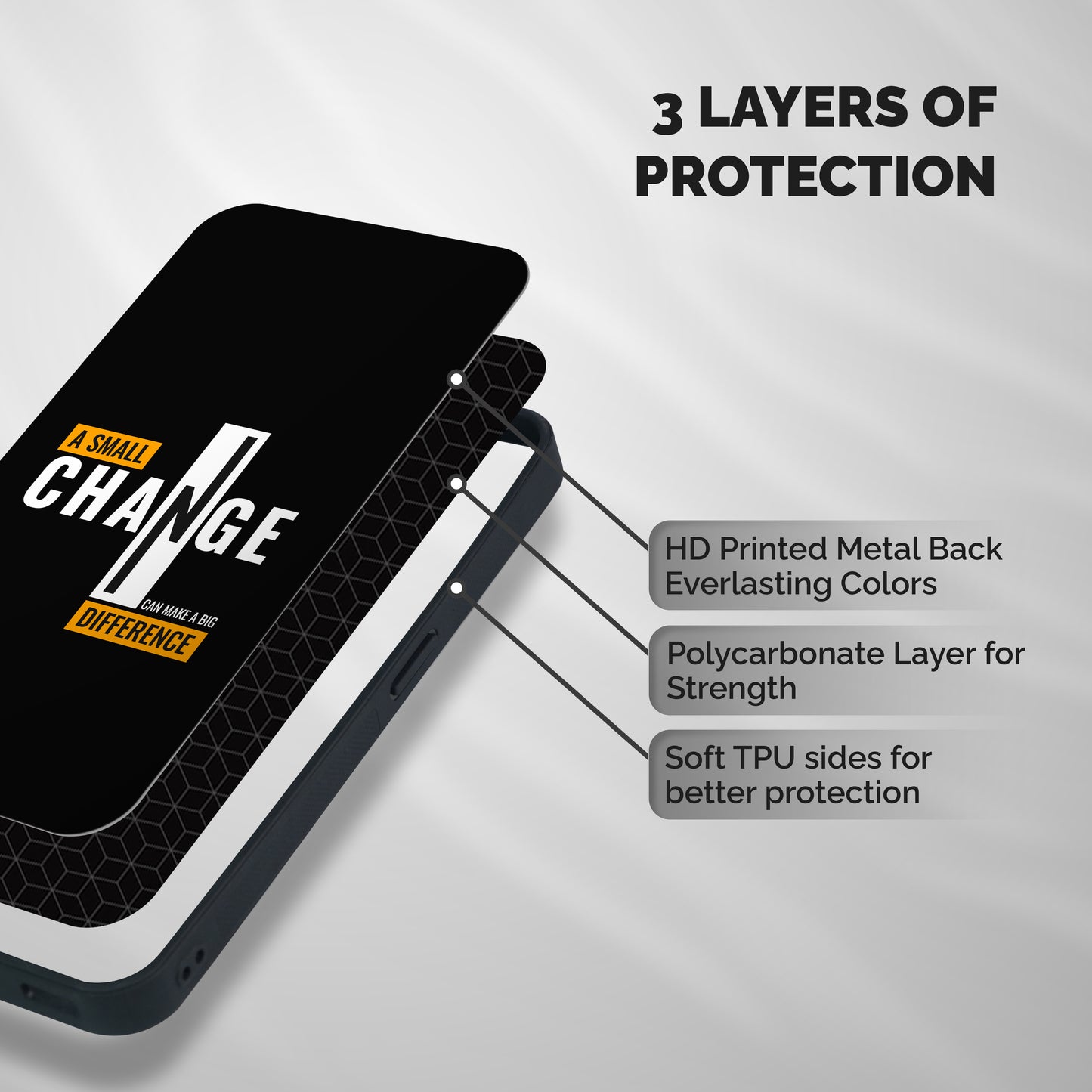 A Small Change Shockproof Hybrid Protection (Metal + TPU) Back Case Cover