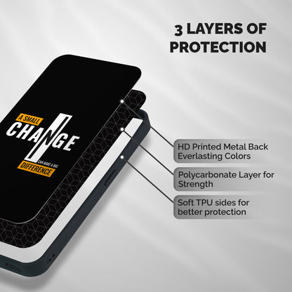 A Small Change Shockproof Hybrid Protection (Metal + TPU) Back Case Cover