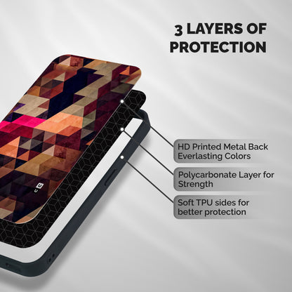 Abstract Beauty Triangles Shockproof Hybrid Protection (Metal + TPU) Back Case Cover