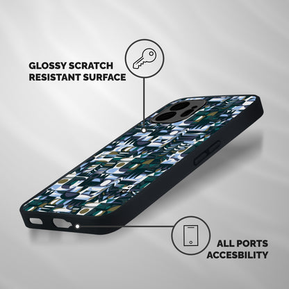 Abstract Blues Shockproof Hybrid Protection (Metal + TPU) Back Case Cover
