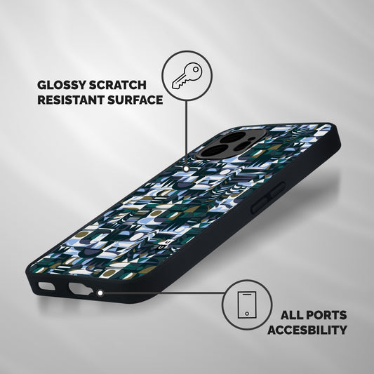 Abstract Blues Shockproof Hybrid Protection (Metal + TPU) Back Case Cover