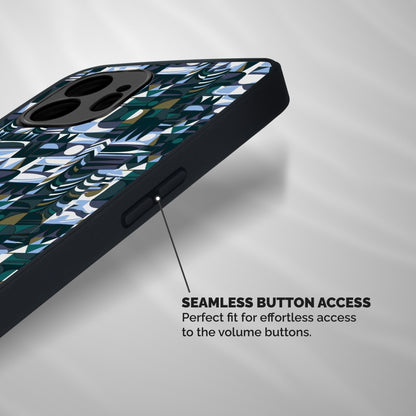 Abstract Blues Shockproof Hybrid Protection (Metal + TPU) Back Case Cover