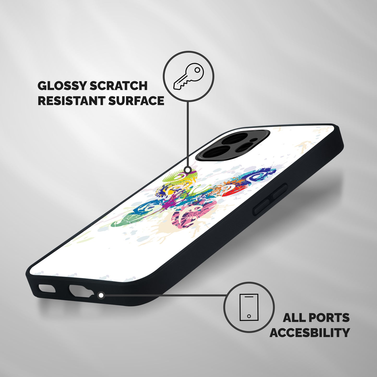 Abstract Butterfly Shockproof Hybrid Protection (Metal + TPU) Back Case Cover