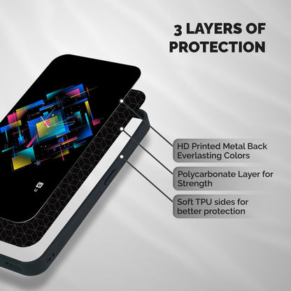 Abstract Clock Shockproof Hybrid Protection (Metal + TPU) Back Case Cover