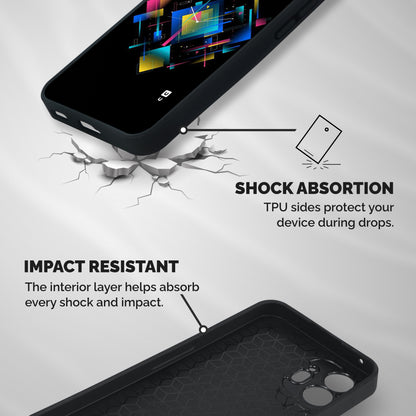 Abstract Clock Shockproof Hybrid Protection (Metal + TPU) Back Case Cover