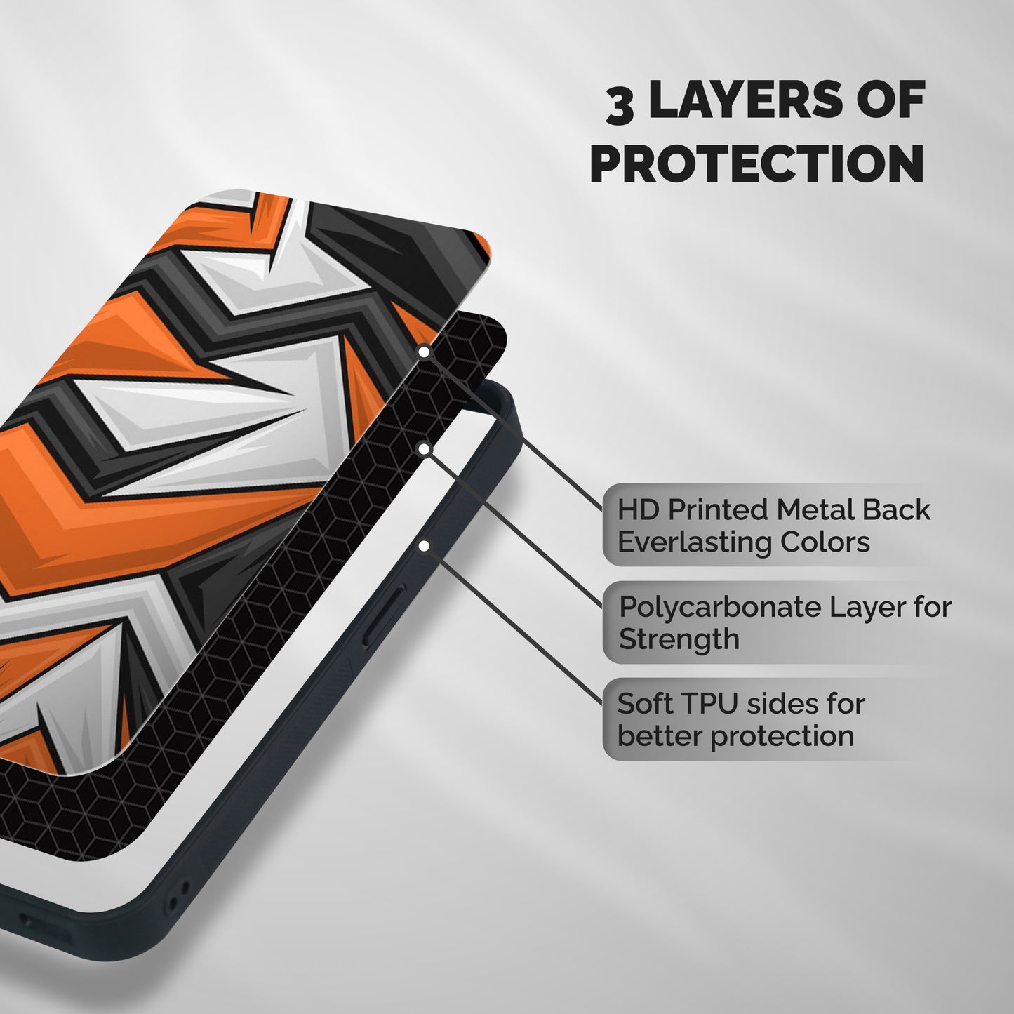 Abstract Comic Shockproof Hybrid Protection (Metal + TPU) Back Case Cover