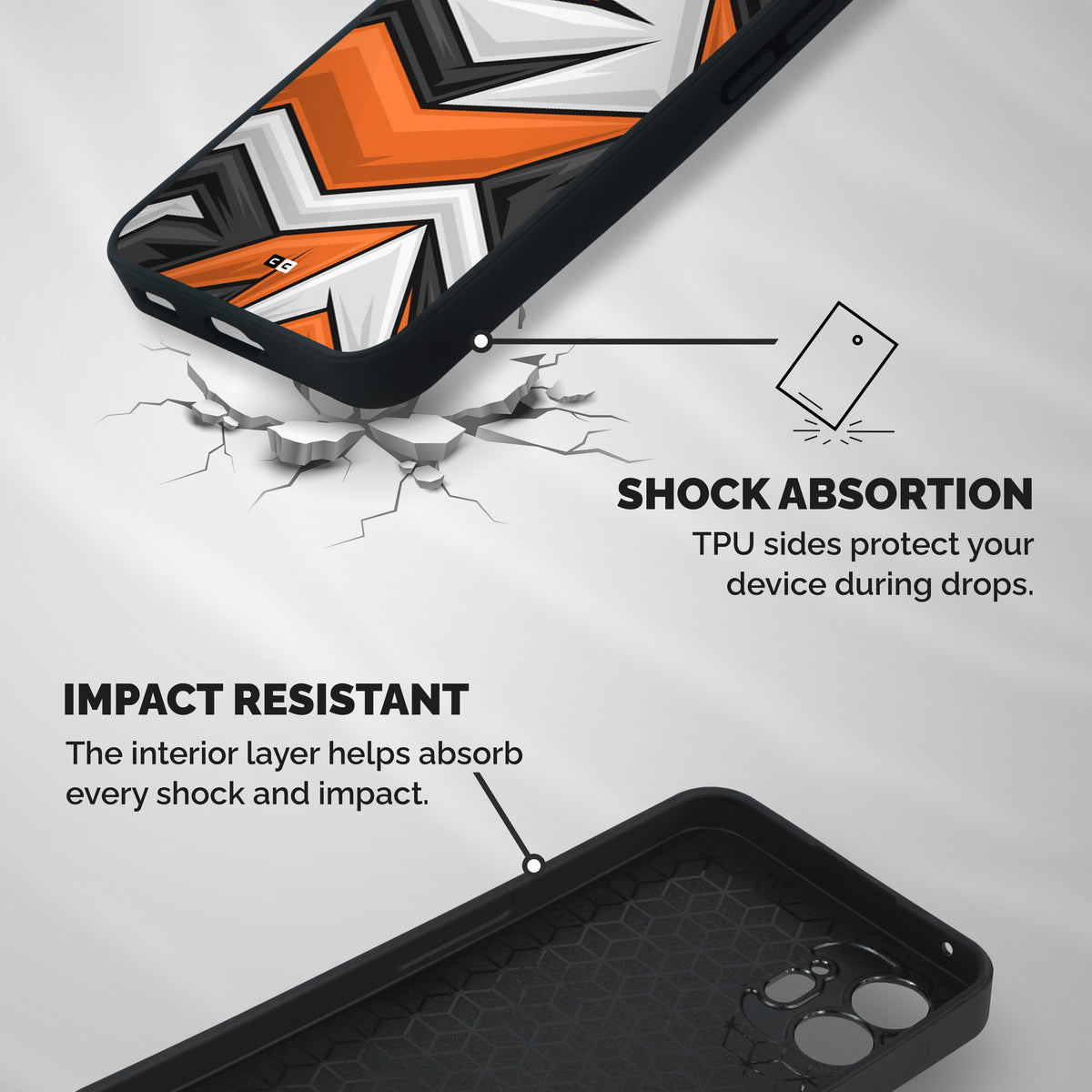 Abstract Comic Shockproof Hybrid Protection (Metal + TPU) Back Case Cover