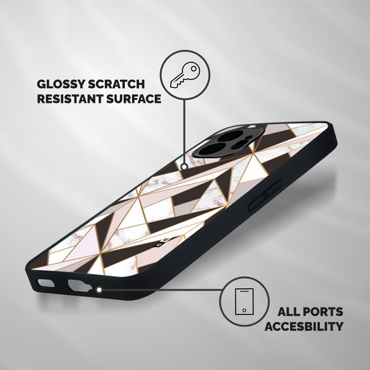 Abstract Corners Shockproof Hybrid Protection (Metal + TPU) Back Case Cover