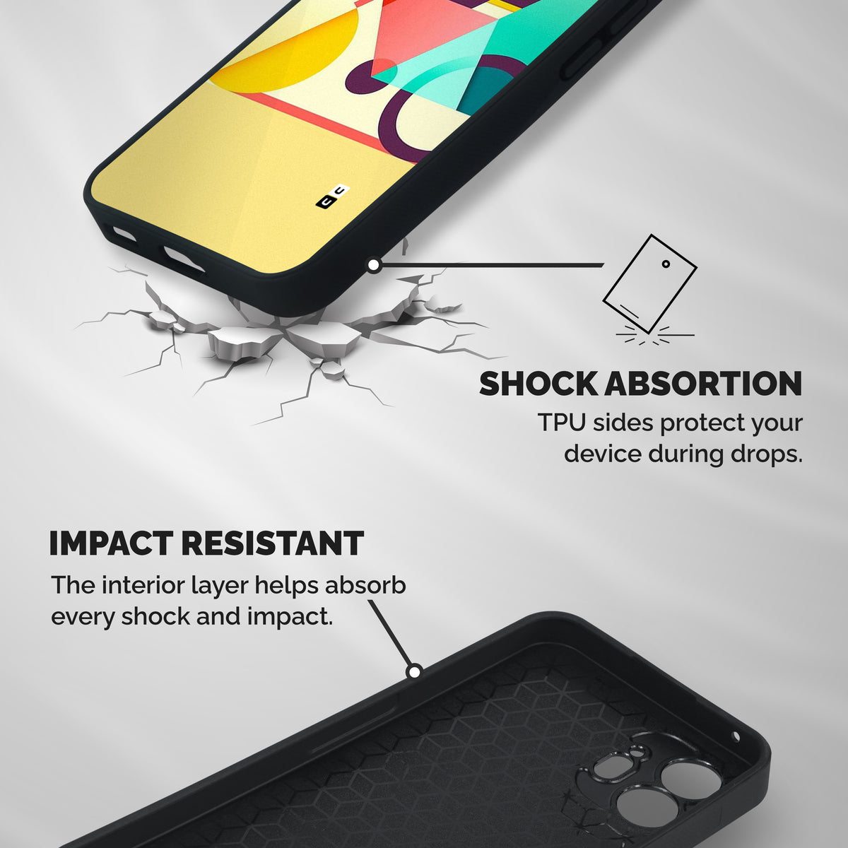Abstract Cycle Shockproof Hybrid Protection (Metal + TPU) Back Case Cover