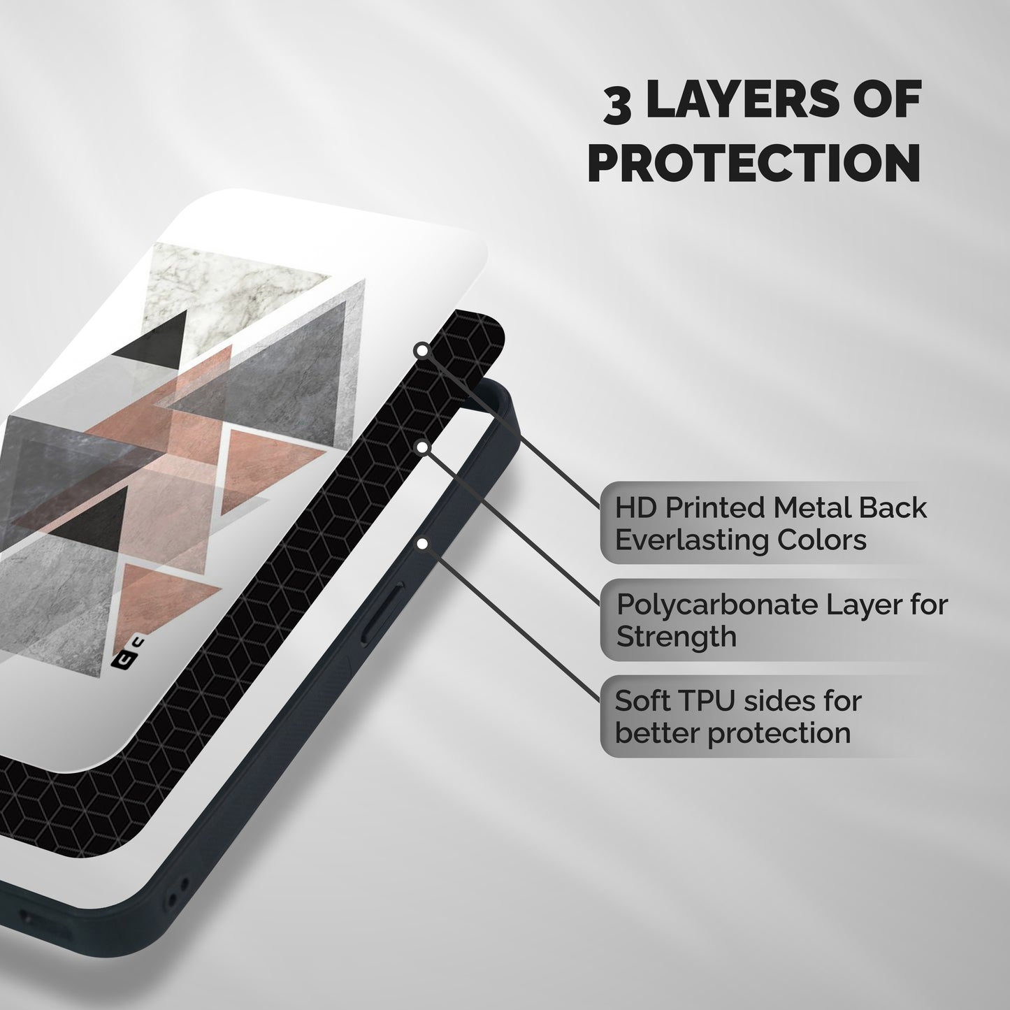 Abstract Diamond Pink Design Shockproof Hybrid Protection (Metal + TPU) Back Case Cover